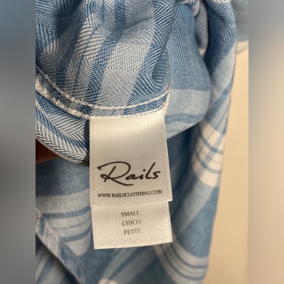 Rails Hunter Plaid Long Sleeve Button Down Shirt // Marine White - Picture 10 of 11